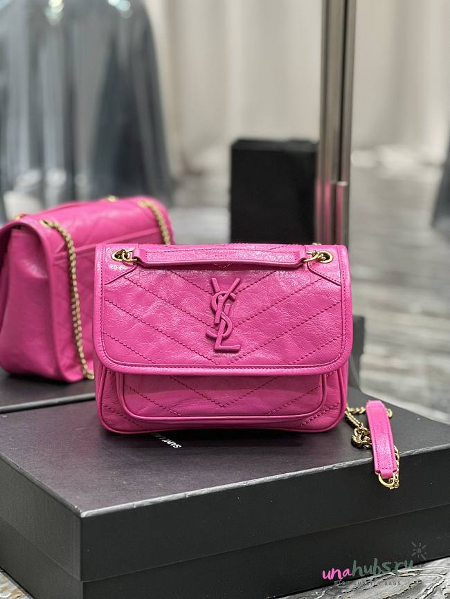 YSL Niki Baby Bag Pink 22x16.5x12cm - 1