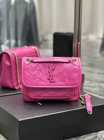 YSL Niki Baby Bag Pink 22x16.5x12cm