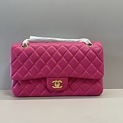 Chanel Medium Flap Bag Fuchsia Pink Lambskin Gold 25cm - 1