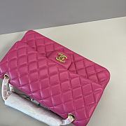 Chanel Medium Flap Bag Fuchsia Pink Lambskin Gold 25cm - 2