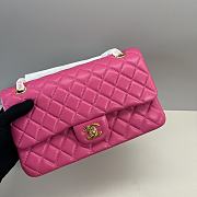 Chanel Medium Flap Bag Fuchsia Pink Lambskin Gold 25cm - 3