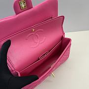 Chanel Medium Flap Bag Fuchsia Pink Lambskin Gold 25cm - 4