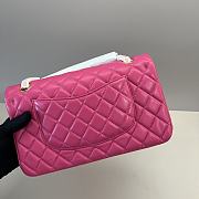Chanel Medium Flap Bag Fuchsia Pink Lambskin Gold 25cm - 5