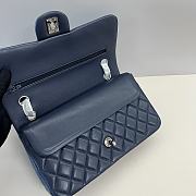 Chanel Flap Bag Navy Blue Silver Lambskin 25cm - 5