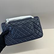 Chanel Flap Bag Navy Blue Silver Lambskin 25cm - 2