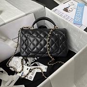 Chanel Top Handle Black Lambskin 20cm - 5