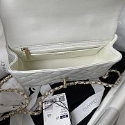 Chanel Top Handle White Lambskin 20cm - 4