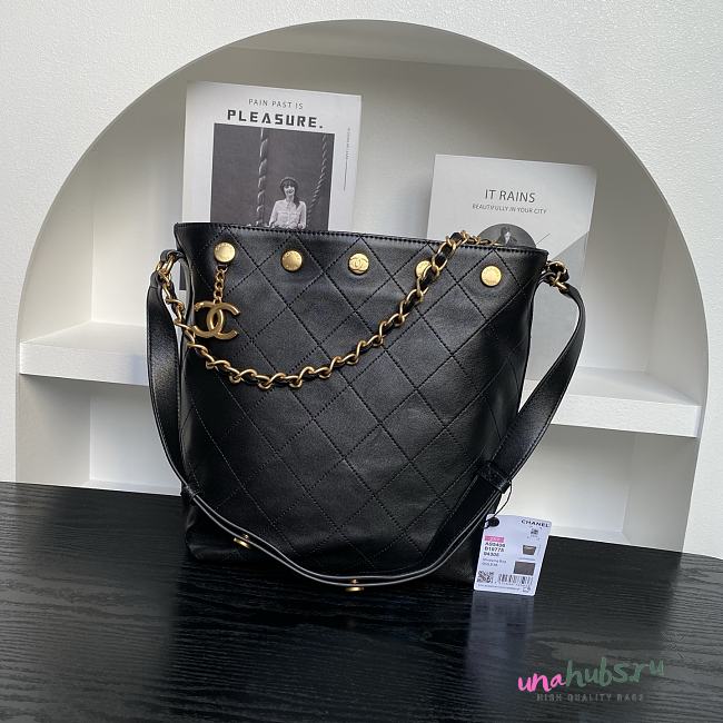 Chanel Bucket Bag Black 28x31x15cm - 1