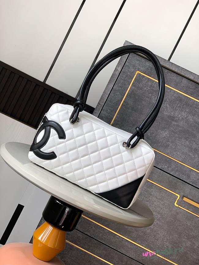 Chanel Cambon Bag White 27x15x10cm - 1