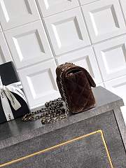 Chanel Mini Flap Bag Brown Velvet 20cm - 2