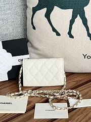 Chanel Wallet Chain White Caviar 11cm - 3