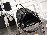 Chanel Small Bucket Bag Lambskin Black 15.2x14x14cm - 4