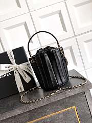 Chanel Small Bucket Bag Lambskin Black 15.2x14x14cm - 3
