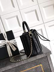 Chanel Small Bucket Bag Lambskin Black 15.2x14x14cm - 2