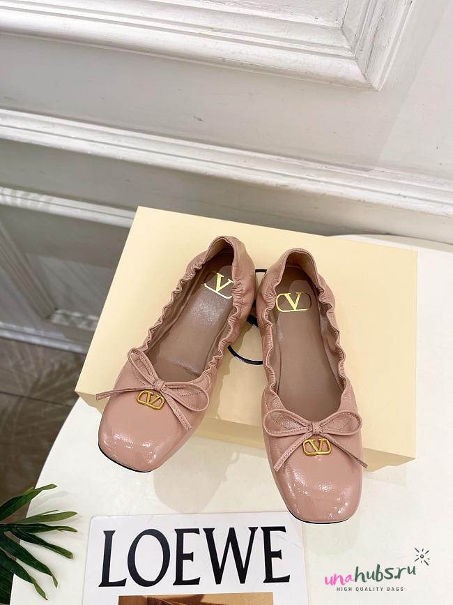Valentino Patent Ballerina Pink Flat - 1