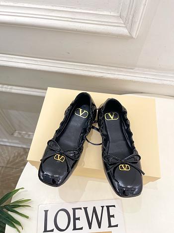 Valentino Patent Ballerina Black Flat