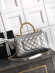 Chanel Coco Handle Silver Gold Lambskin 23cm - 3