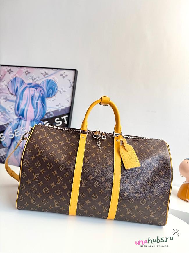 Louis Vuitton LV Monogram Yellow Keepall 50x29x23cm - 1