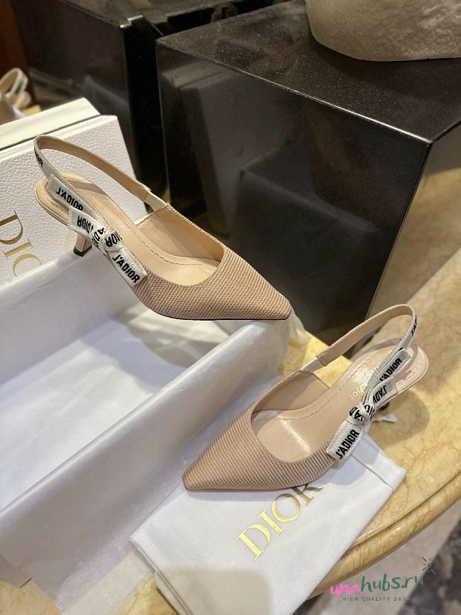 Dior J’adior Slingback Pump Beige Fabric 6.5cm - 1