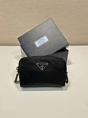 Prada Black Re-nylon Wallet Silver 12x8x3.5cm - 1