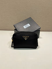 Prada Black Re-nylon Wallet Gold 12x8x3.5cm - 1