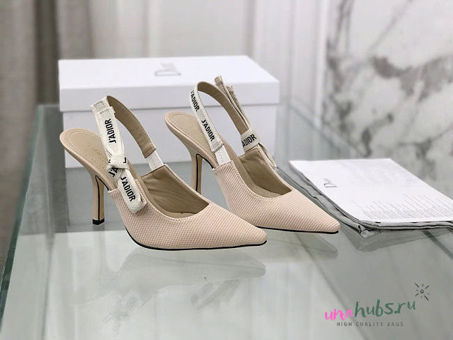 Dior J’adior Slingback Pump Beige Fabric 9.5cm - 1