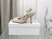 Dior J’adior Slingback Pump Beige Fabric 9.5cm - 3