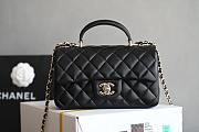 Chanel Top Handle Black Lambskin Bag 20cm - 1
