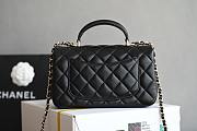 Chanel Top Handle Black Lambskin Bag 20cm - 4