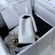 Chanel Top Handle White Lambskin Bag 20cm - 4