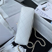 Chanel Top Handle White Lambskin Bag 20cm - 3