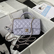 Chanel Top Handle Purple Lambskin Bag 20cm - 1