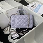Chanel Top Handle Purple Lambskin Bag 20cm - 4