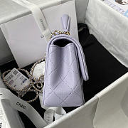 Chanel Top Handle Purple Lambskin Bag 20cm - 3