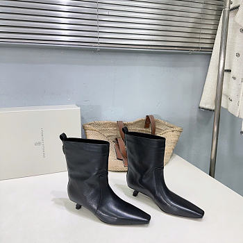 Brunello Cucinelli Black Leather Boot 3.5cm