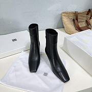 Toteme Kitten Heel Skinny Boots Black Leather 5cm - 3