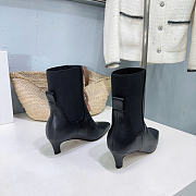 Toteme Kitten Heel Skinny Boots Black Leather 5cm - 2