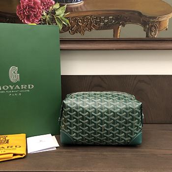 Goyard toiletry bag green 24x13x12cm