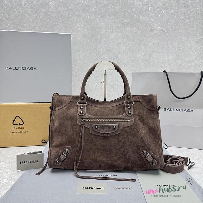 Balenciaga City Bag Brown Suede 38x10x27cm - 1