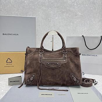 Balenciaga City Bag Brown Suede 38x10x27cm
