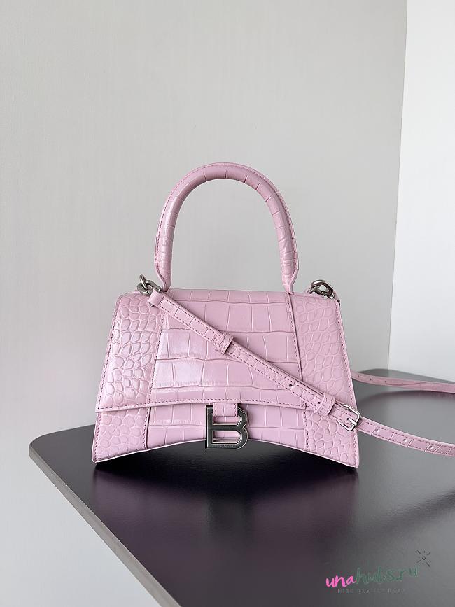 Balenciaga Hourglass Pink Crocodile 23x10x24cm - 1