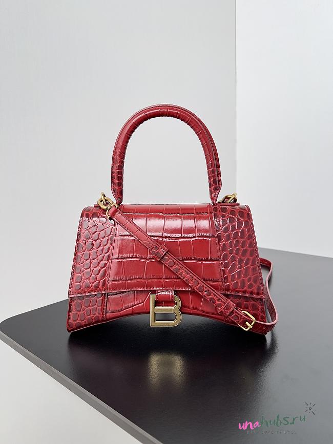 Balenciaga Hourglass Red Crocodile 23x10x24cm - 1