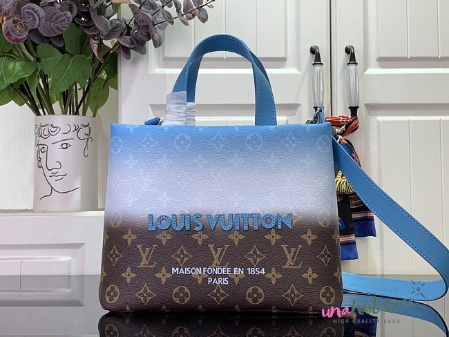 Louis Vuitton LV Shopper Tote Brown Blue 26x10x20cm - 1