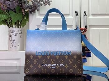 Louis Vuitton LV Shopper Tote Brown Blue 26x10x20cm