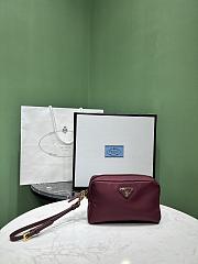 Prada Black Re-Nylon pouch Burgundy 17x11x5.5cm - 1