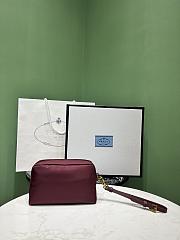 Prada Black Re-Nylon pouch Burgundy 17x11x5.5cm - 3