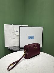 Prada Black Re-Nylon pouch Burgundy 17x11x5.5cm - 2