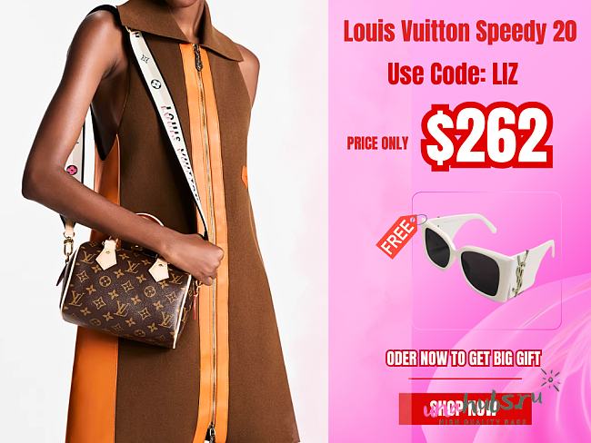 Louis Vuitton 20 pink strap speedy  - 1