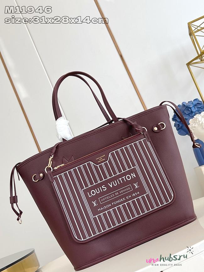 Louis Vuitton LV Neverfull Inside Out MM Wine 31x28x14cm - 1