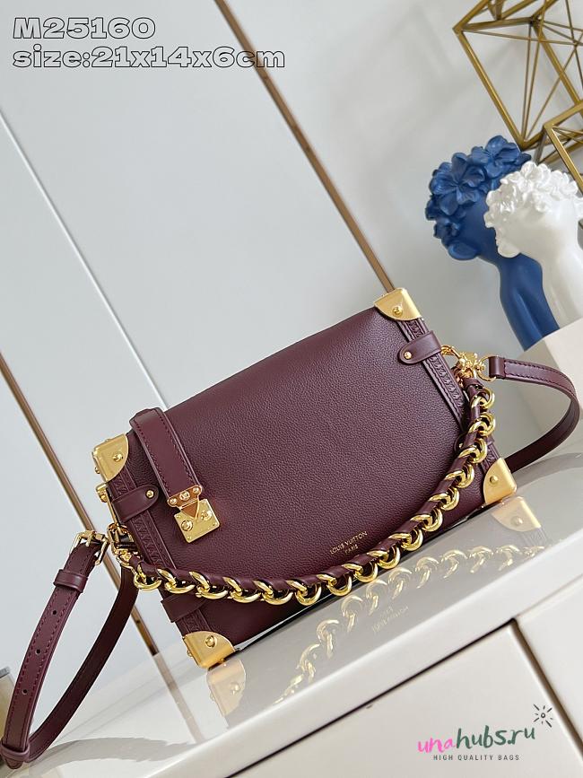 Louis Vuitton LV Side Trunk MM Red Wine 23.5x16x8.5cm - 1